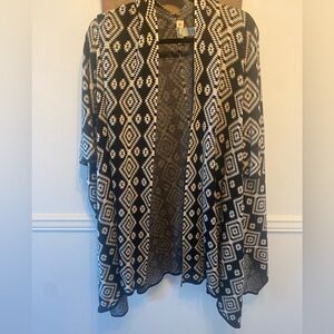 Ruff Hewn Aztec Beautifully Soft Year Round Open Kimono Tunic Cardigan OS